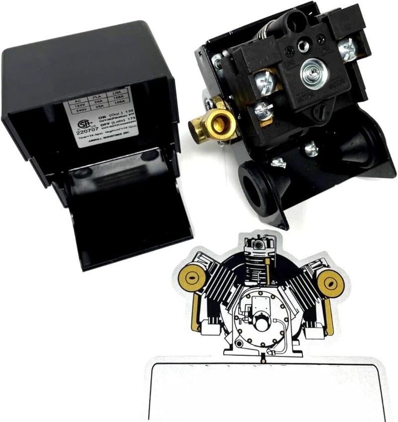 Zhiccent 56288020-01 56288020-01 56288772-02 C2YL9FJ69 AW25-34135175 FOR INGERSOLL RAND AIR COMPRESSORS PRESSURE SWITCH UNLOADER VALVE & LEVER, 4-PORT Size:1/4",26 Amp 120 or 240 Volt. - Image 3